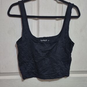 Abercrombie & Fitch Black Scoop Cropped Tank